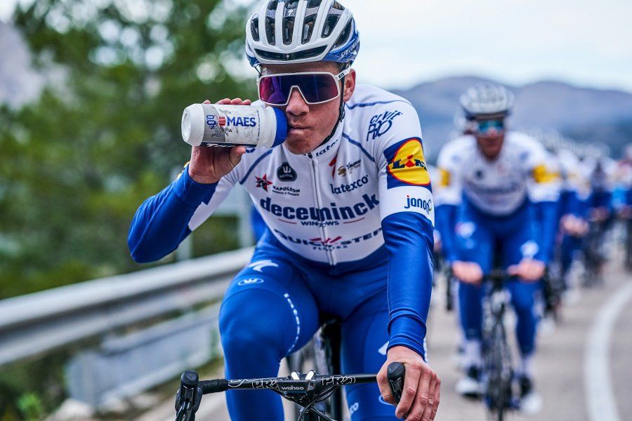 Remco Evenepoel in the 2020 Deceuninck-QuickStep colours