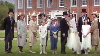 Part of the wedding photo from Tom and Lucy's wedding in Downton Abbey: A New Era