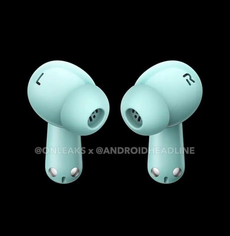 OnePlus Nord Buds 3 Pro in mint showing the speakers, leaked image