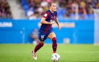 Lucy Bronze on the ball for Barcelona