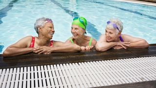 Active seniors swimming