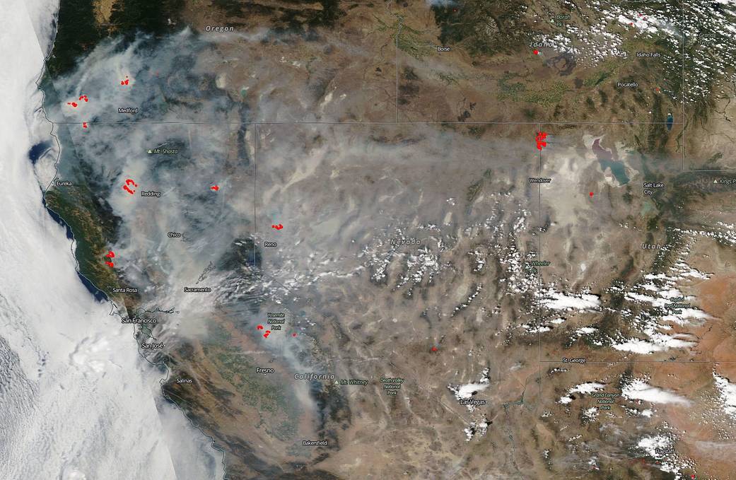 July 29, 2018 California wildfire smoke