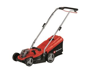 Image of red Einhell mower