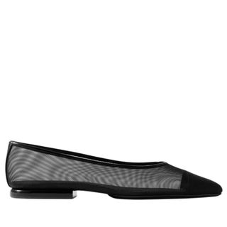 Loro Piana Primula leather-trimmed mesh point-toe flats