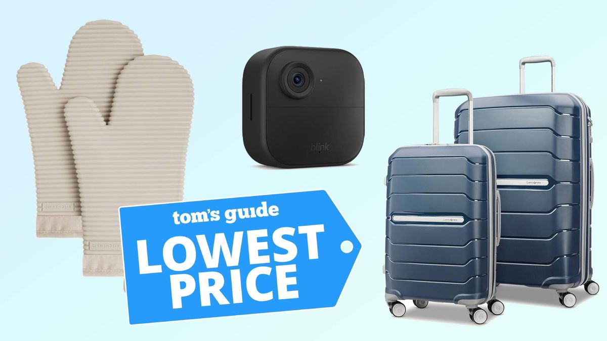 Oven mitts, Blink 4 and luggage with lowest price tag