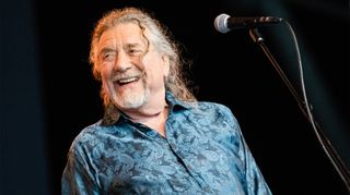 Robert Plant performs live on the Pyramid Stage during day three of Glastonbury Festival at Worthy Farm, Pilton on June 24, 2022 in Glastonbury, England.