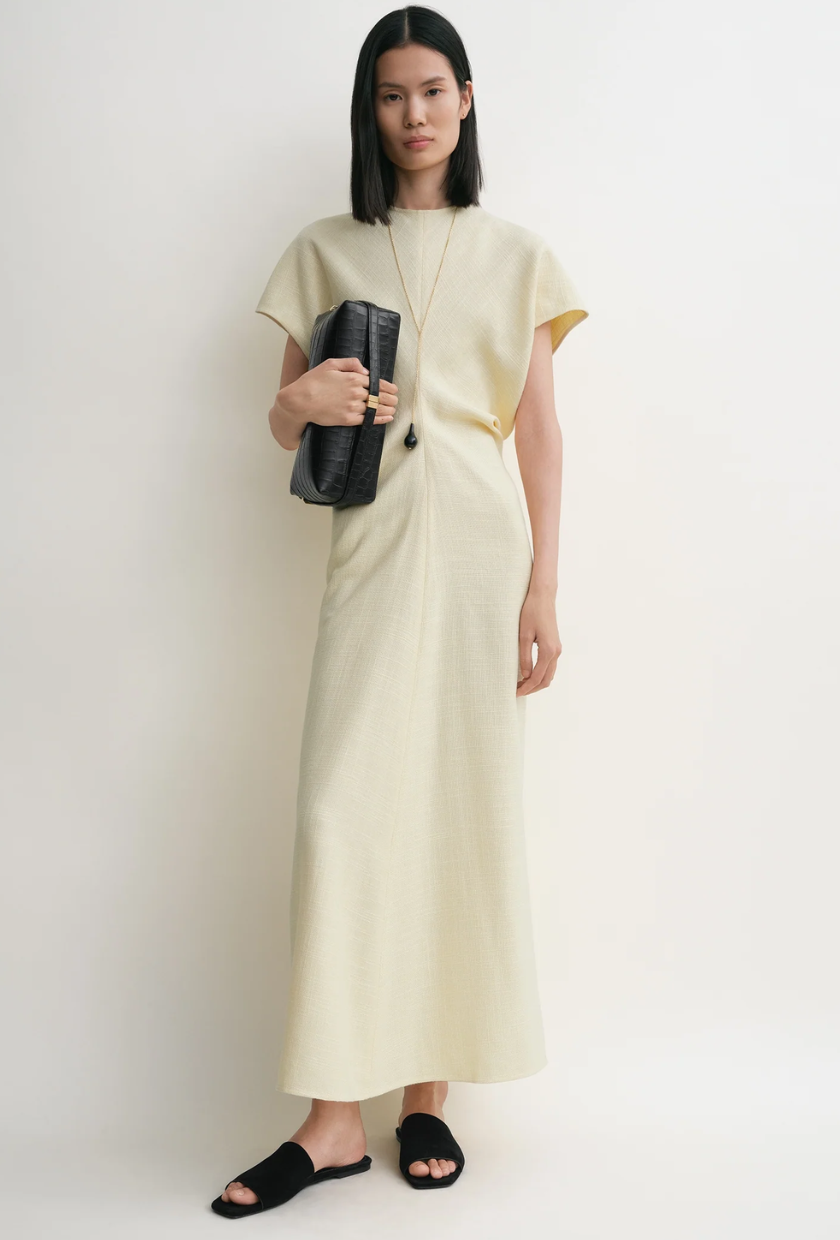 An image of a white dress from Toteme. 