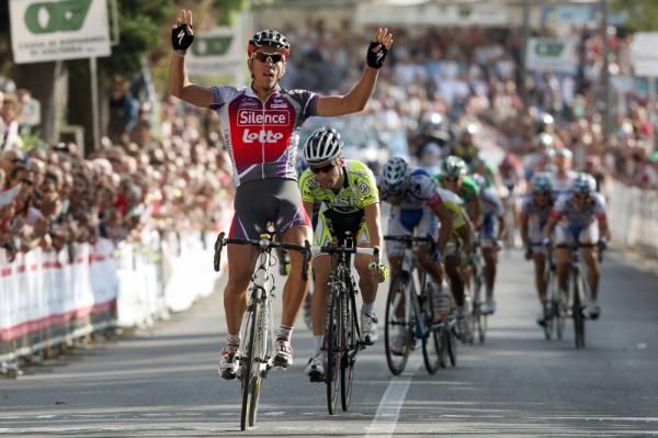 Philippe Gilbert (Silence-Lotto) wins the Coppa Sabatini.