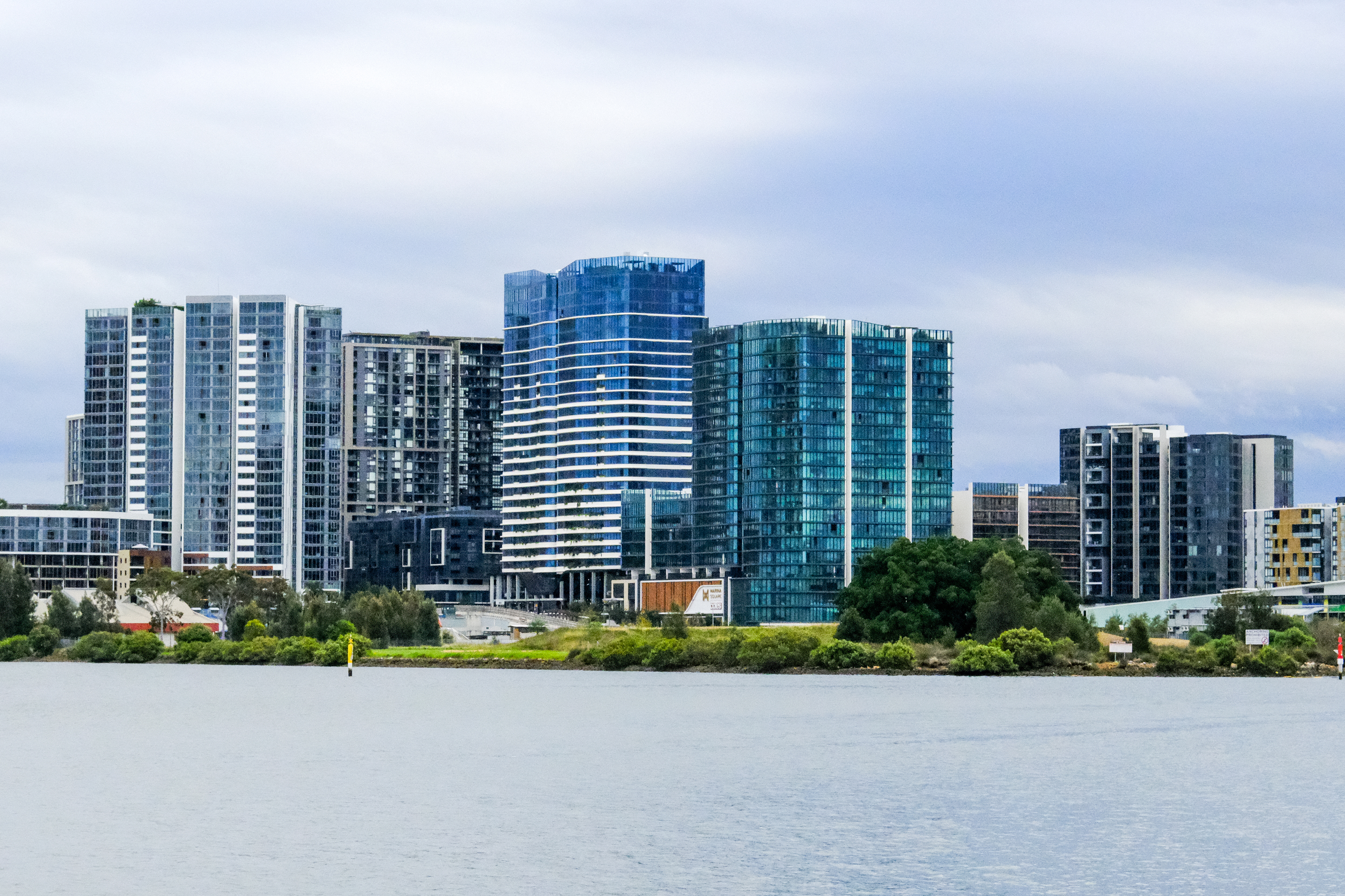 Buildings across a river in Sydney