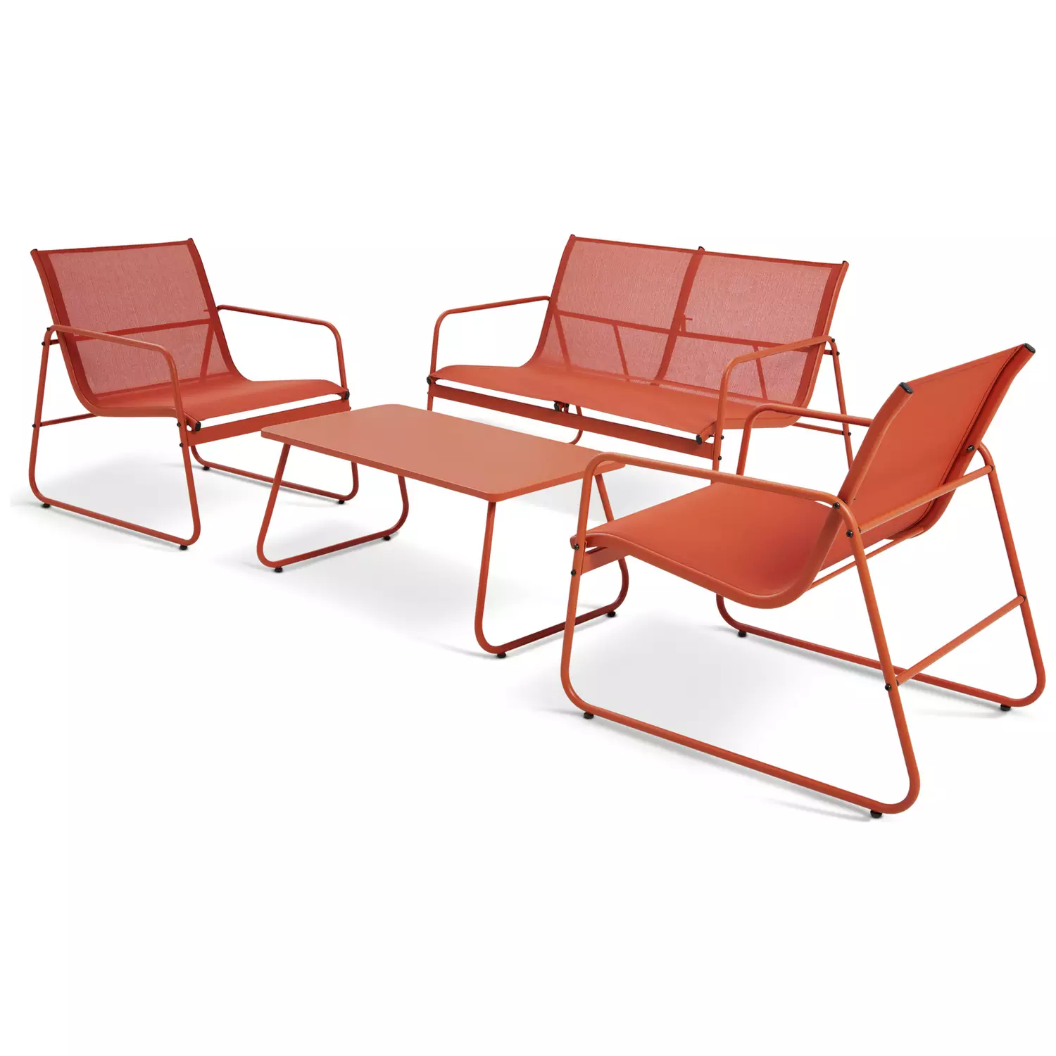 Habitat Cali 4 Seater Metal Patio Set - Orange