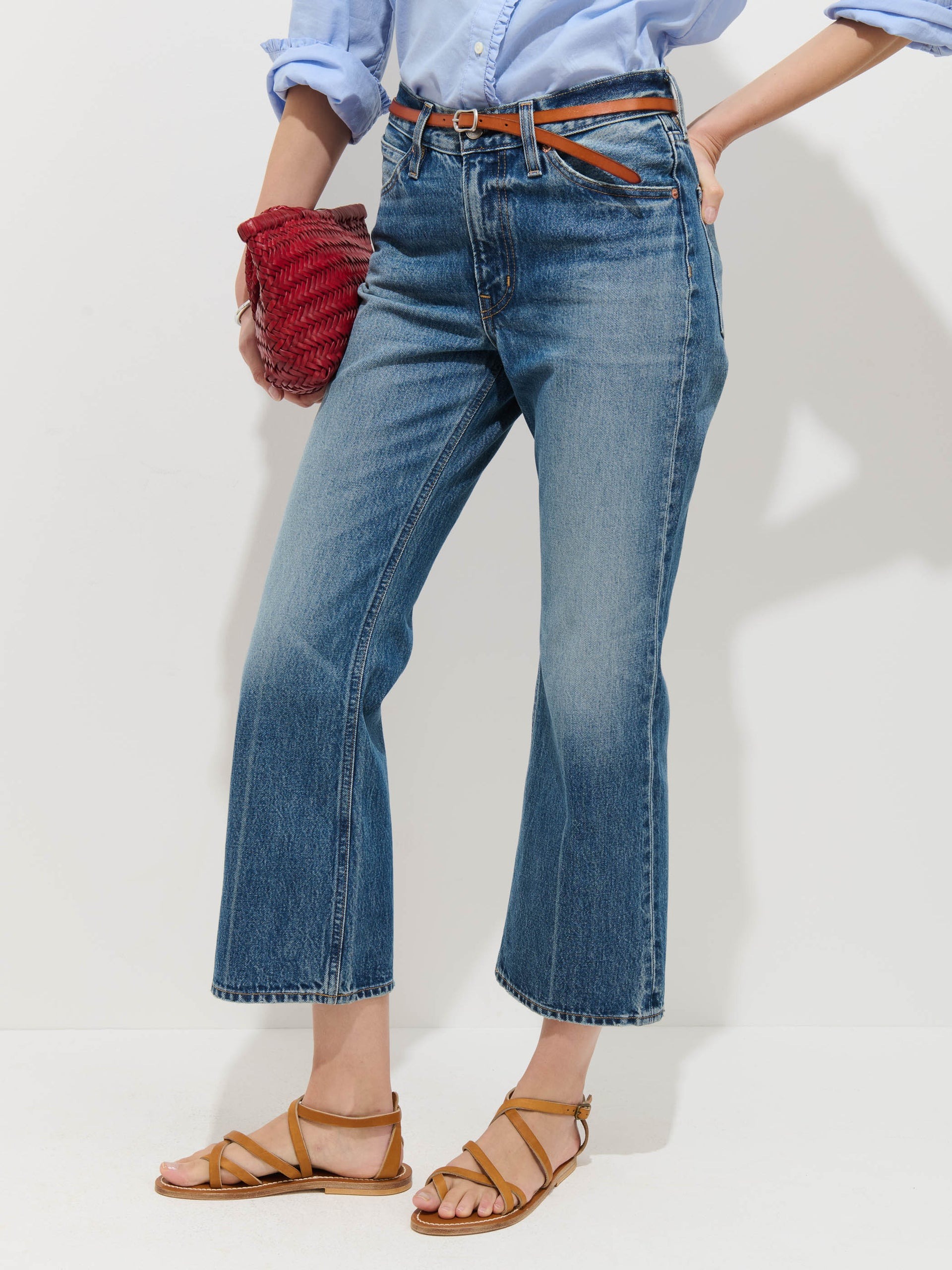 Alex Mill, Bessette Mid Rise Boot Cut Cropped Jean