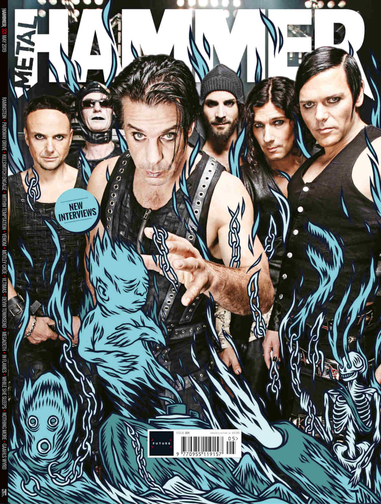 The cover of Metal Hammer issue 321 featuring Rammstein