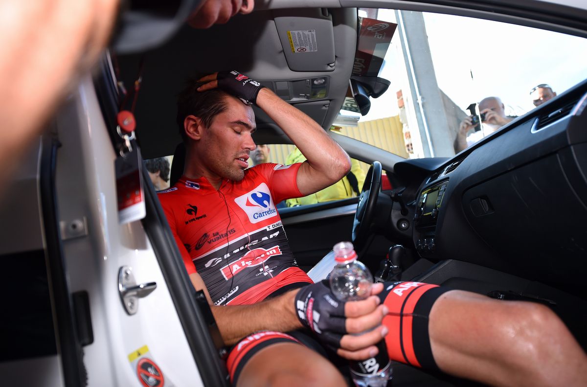 The realisation of losing the Vuelta sinks in for Tom Dumoulin (Giant-Alpecin)