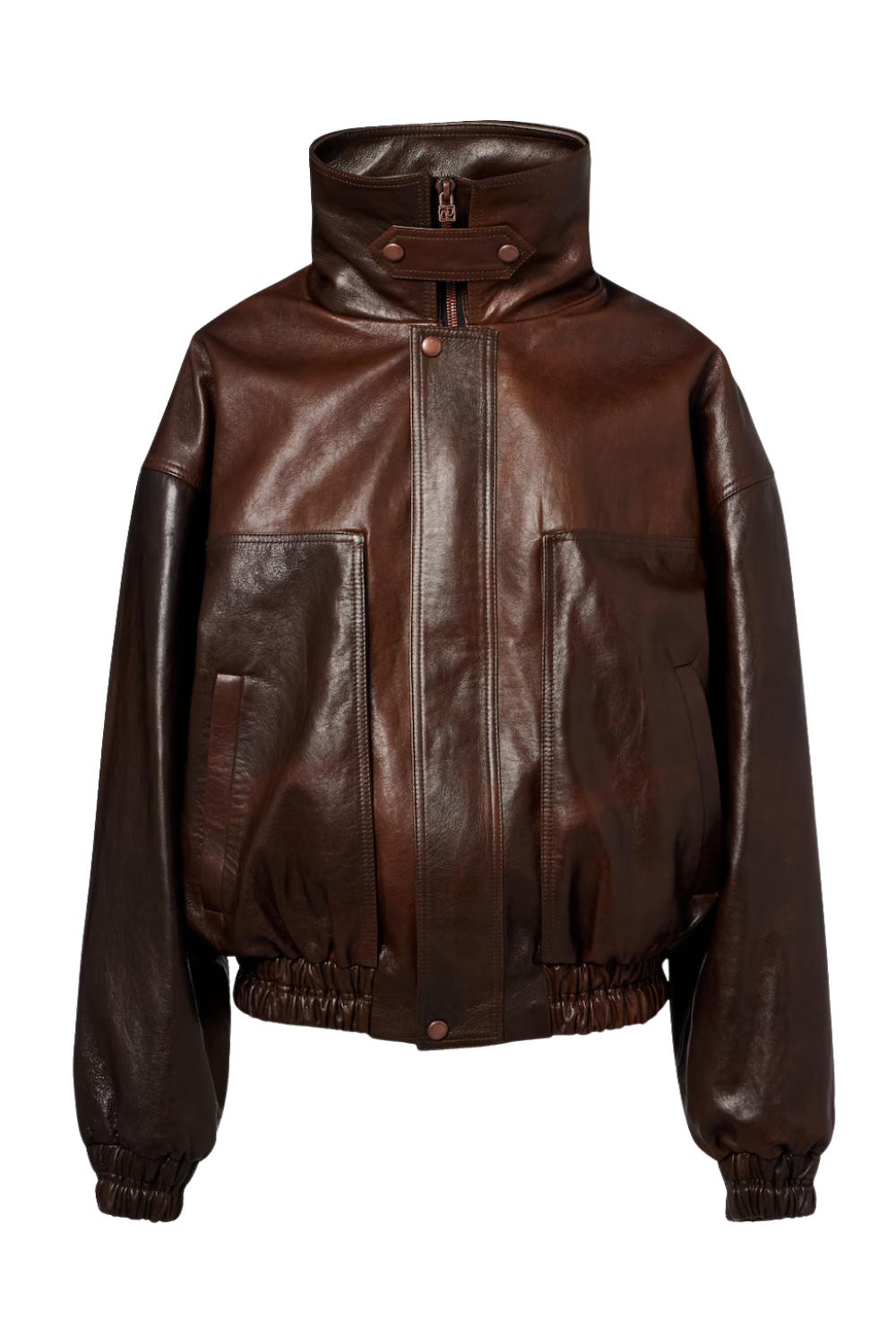 Oversized Leather Bomber Jacket