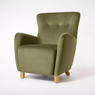 green velvet wingback accent chair