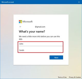 Microsoft account personal information