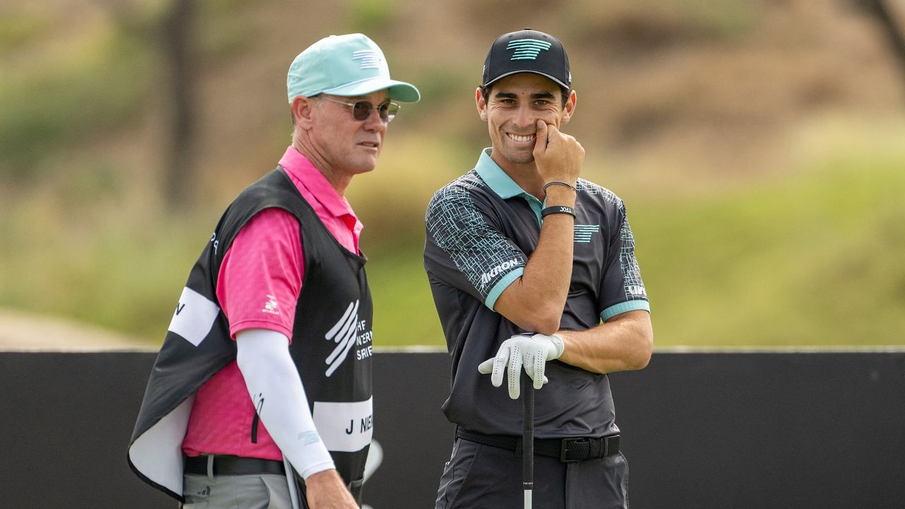 Gary Matthews and Joaquin Niemann at the International Series Oman