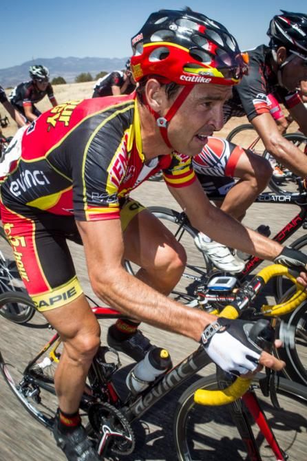 Francisco Mancebo (Kenda-5 Hour Energy) moves to the front at the base of the climb.