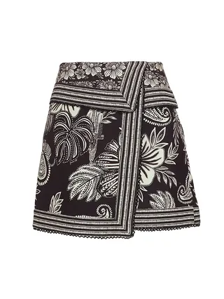 Pasley Bloom Floral Gabardine Wrap Miniskirt