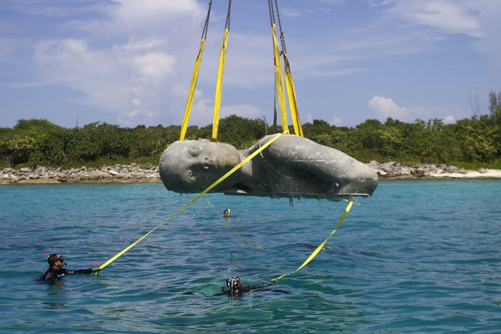 huge underwater statues