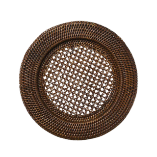 dark brown woven charger plate