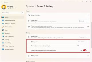 Windows 11 battery saver