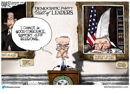 Political Cartoon U.S. Chuck Schumer Democrats Jeff Sessions