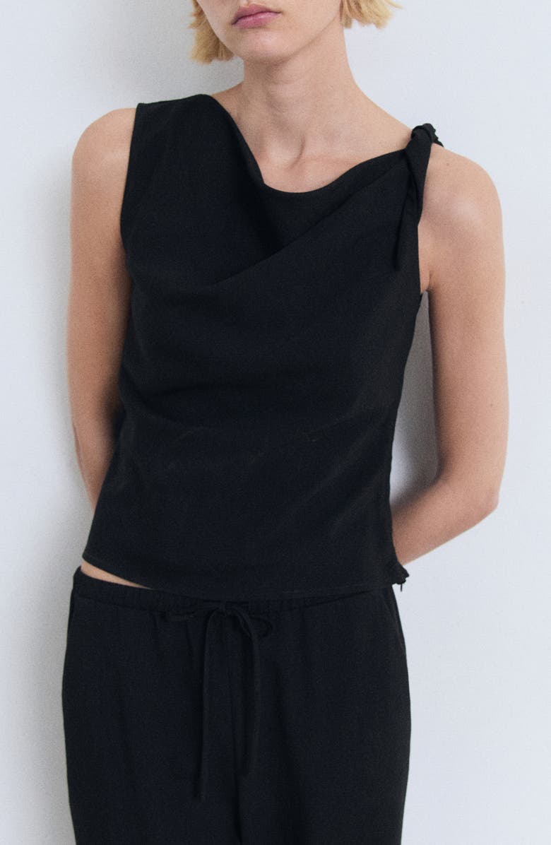 Asymmetric Drape Crop Top