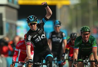 Lars-Petter Nordhaug of Norway and Team SKY celebrates winnning stage one of the Tour de Yorkshire