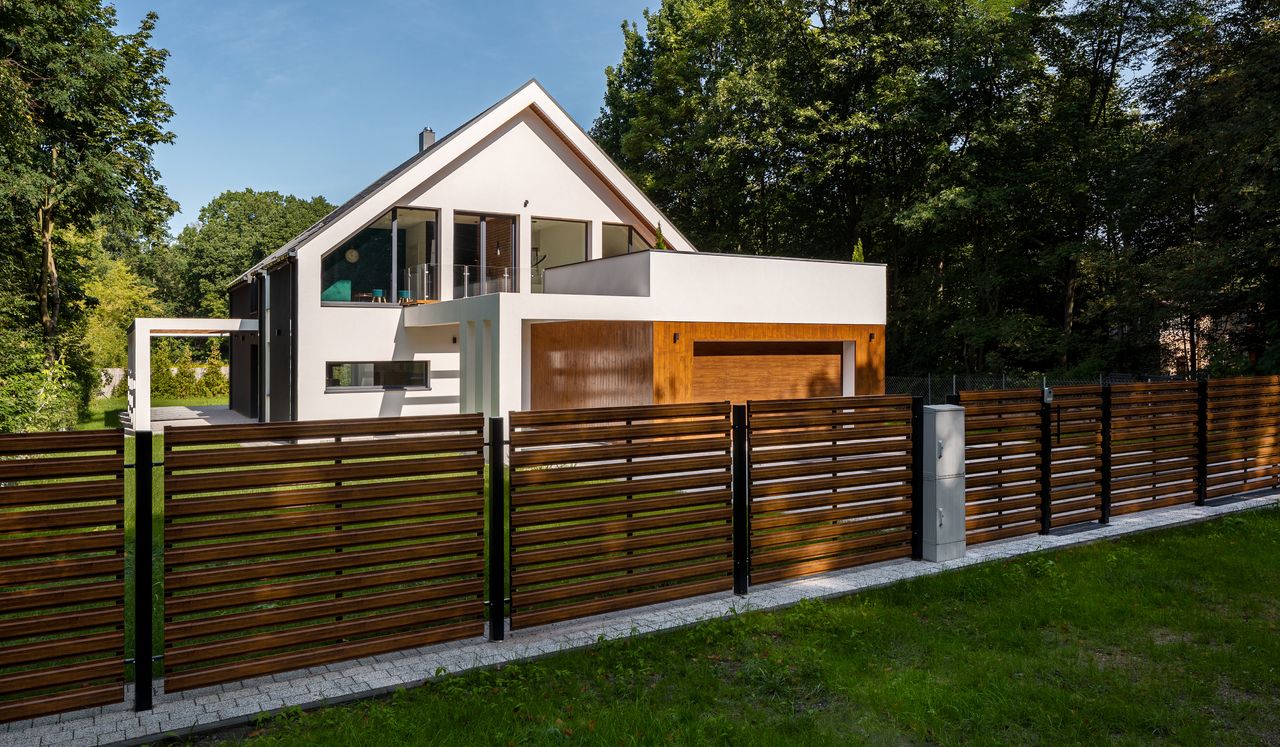 wooden fence around a house