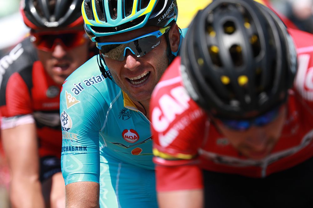 Astana's Andriy Grivko leads the breakaway