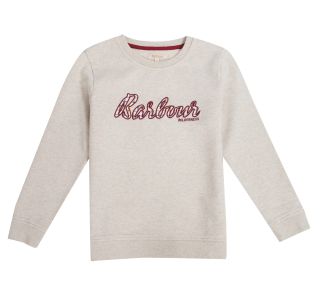 Barbour Fogle Wilderness Girls' dewberry logo fleece jumper, £34.95, John Lewis & Partners