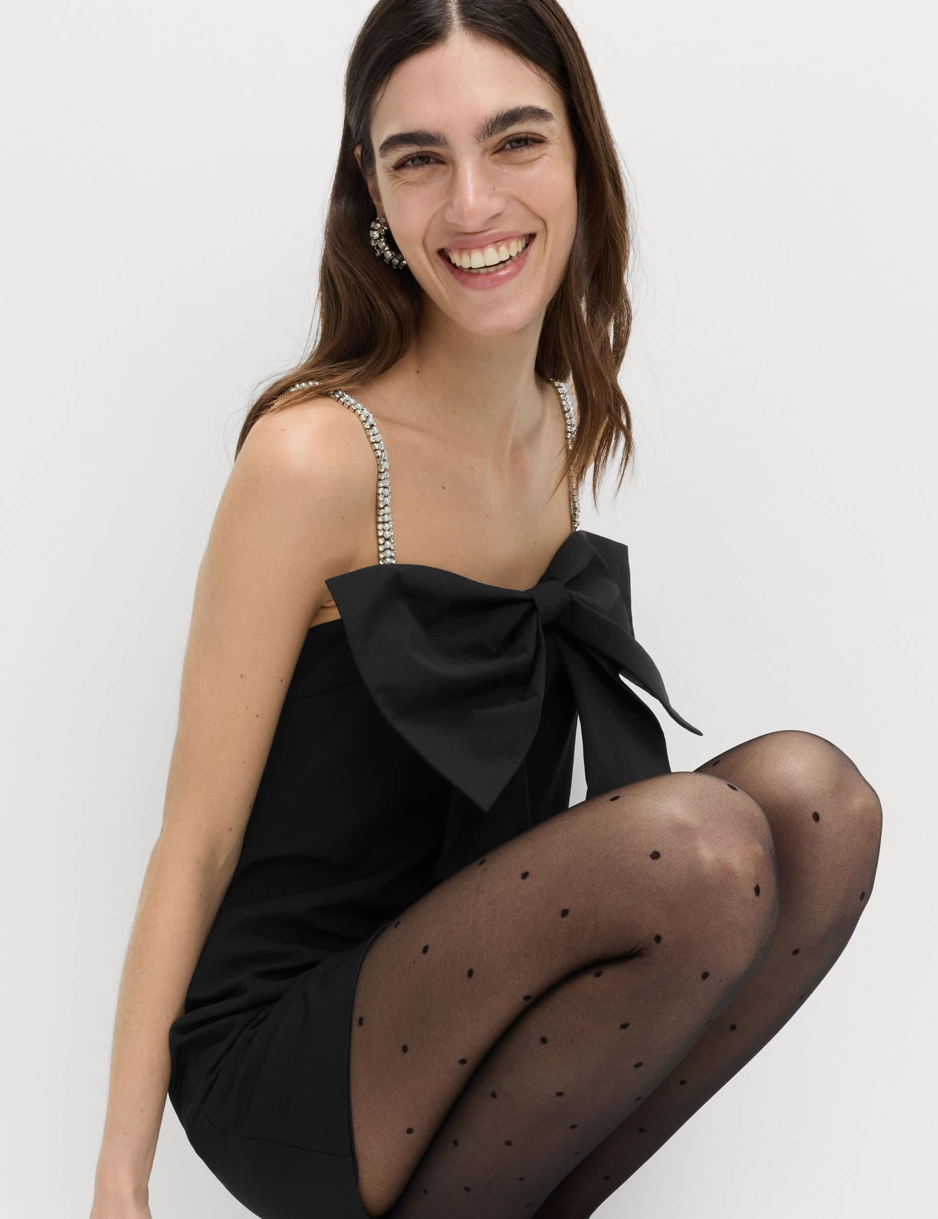 Embellished Bow Detail Mini Dress