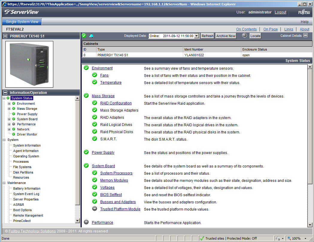 Fujitsu&rsquo;s ServerView software provides plenty of tools for remotely managing and monitoring multiple servers.