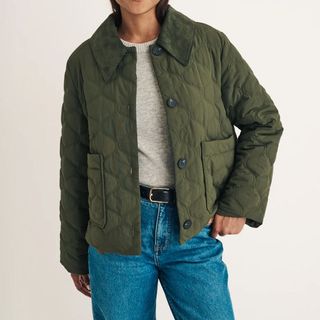 Olive Green Quilted Jacket