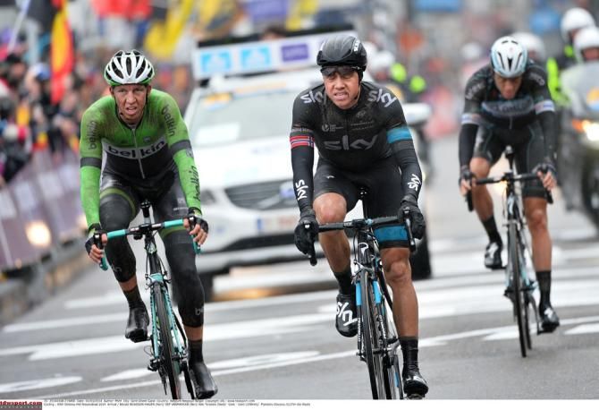 Edvald Boasson Hagen wins the sprint for third