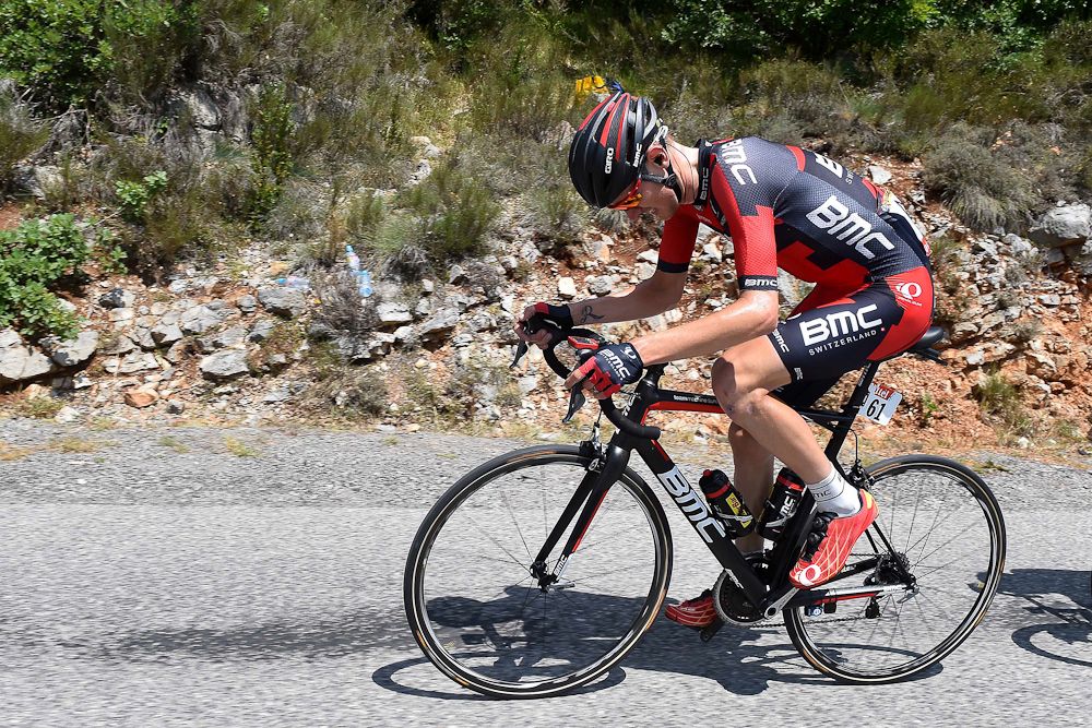 Tejay van Garderen struggles during stage 17 of the Tour de France before eventually abandoning.