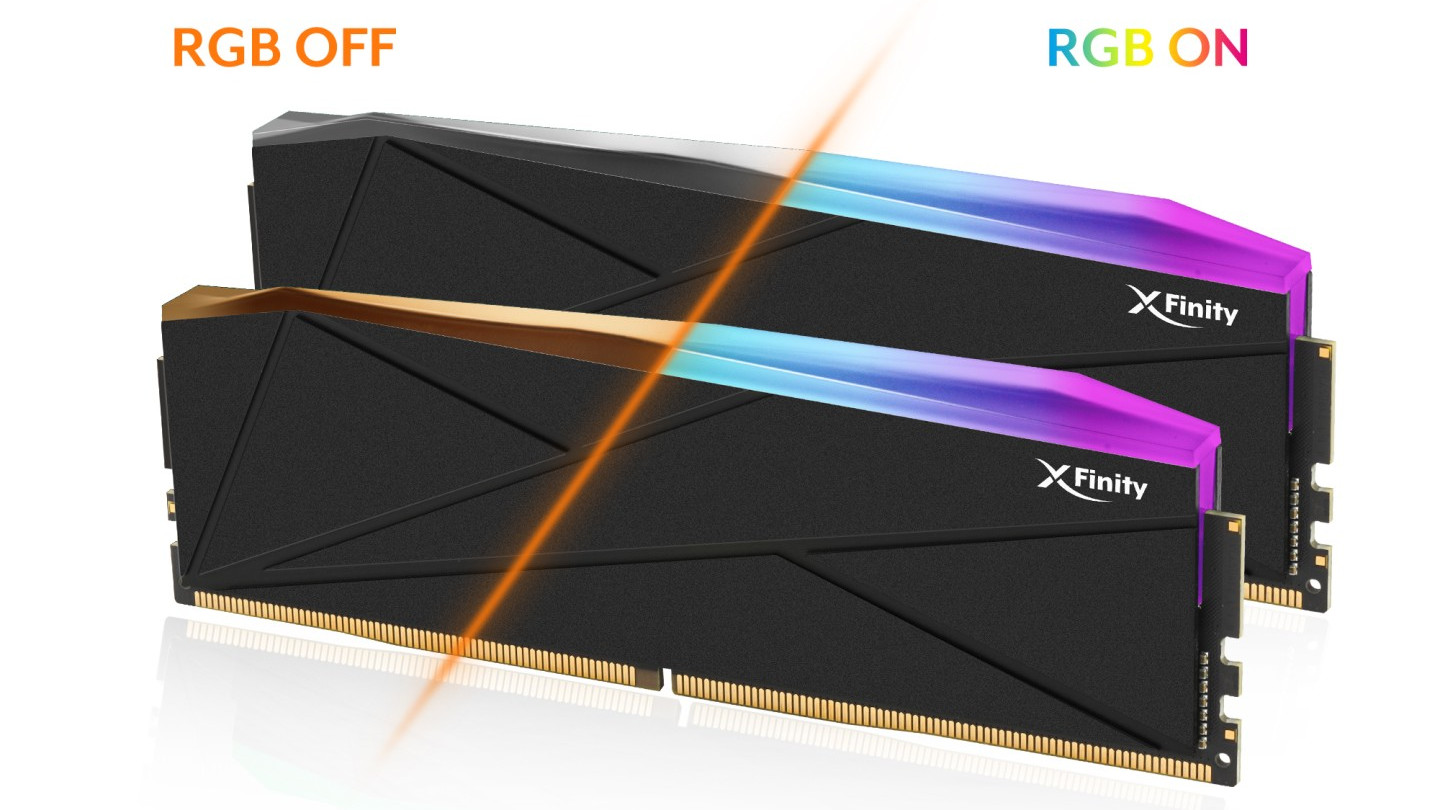 Memoria V-color RGB DDR5 O CUDIMM que muestra la diferencia entre RGB activado o desactivado