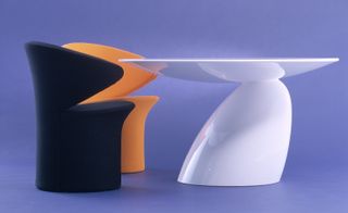 ‘Focus’ chairs, for Adelta, and ‘Parabel’ table
