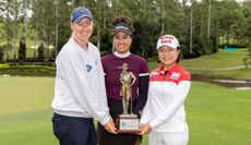 Nicole Broch Estrup, Pei-Ying Tsai and Jess Whitting hold a trophy