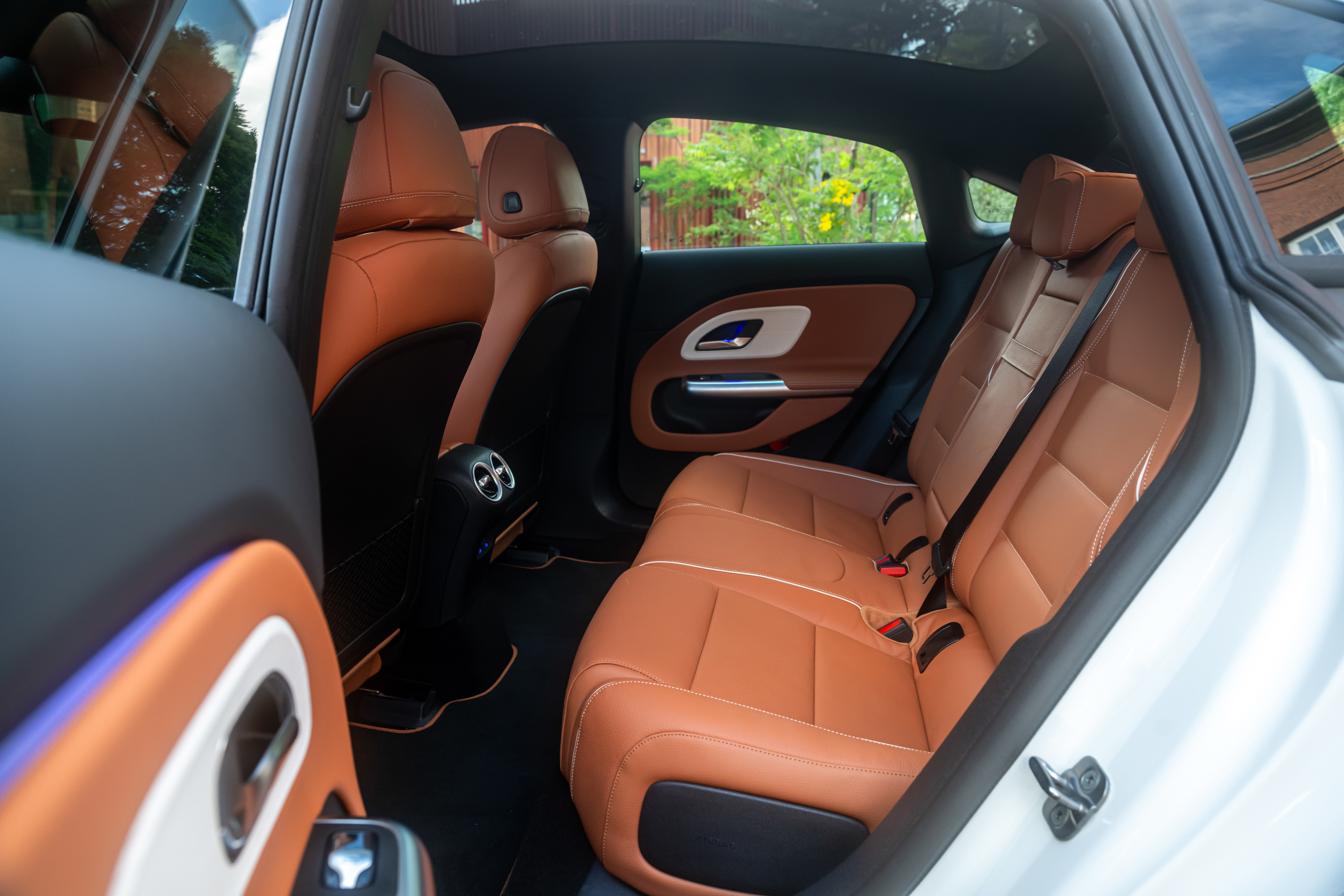 The rear seats of the Mercedes-Benz CLA launch edition