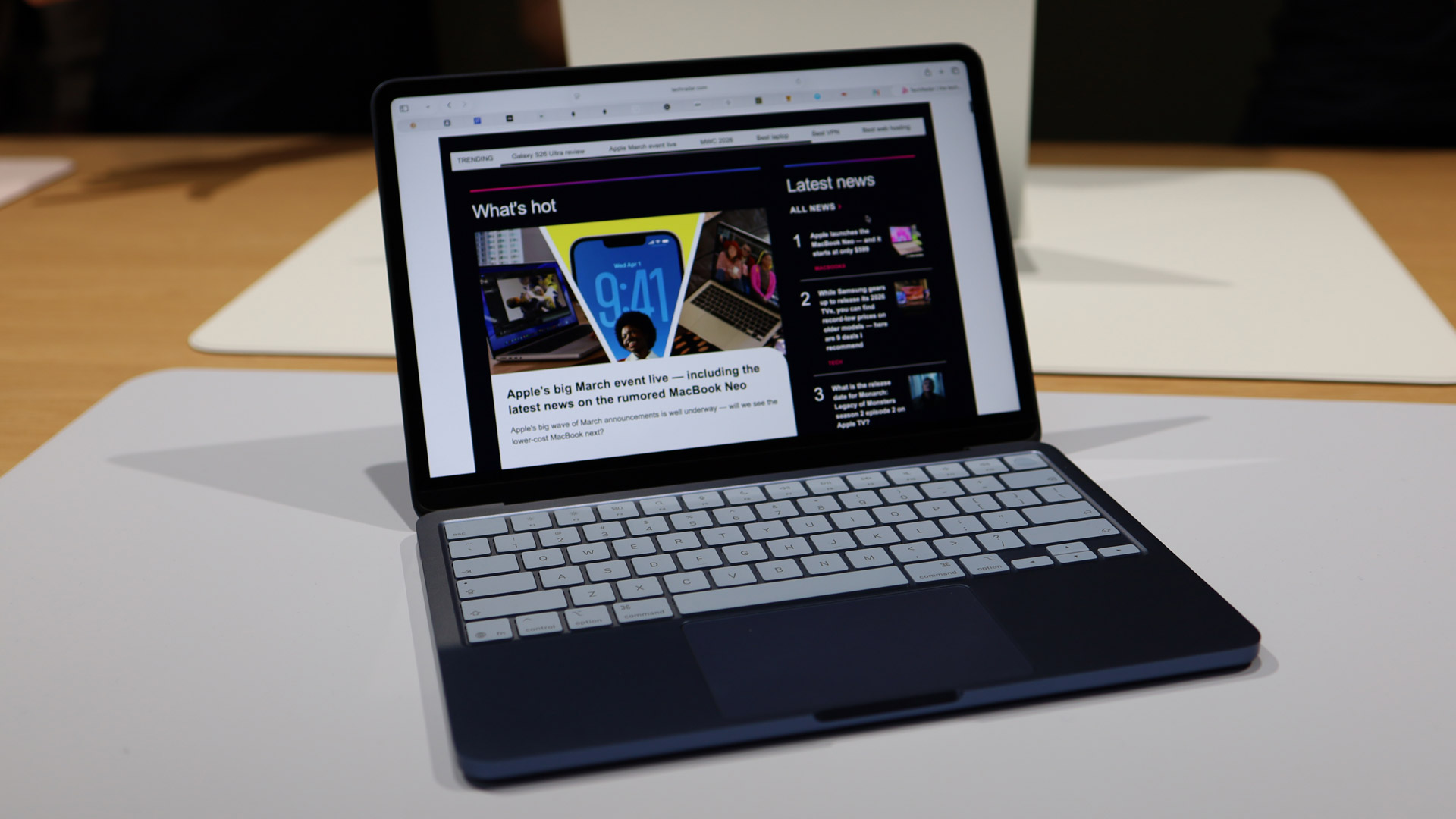 The MacBook Neo at an Apple event