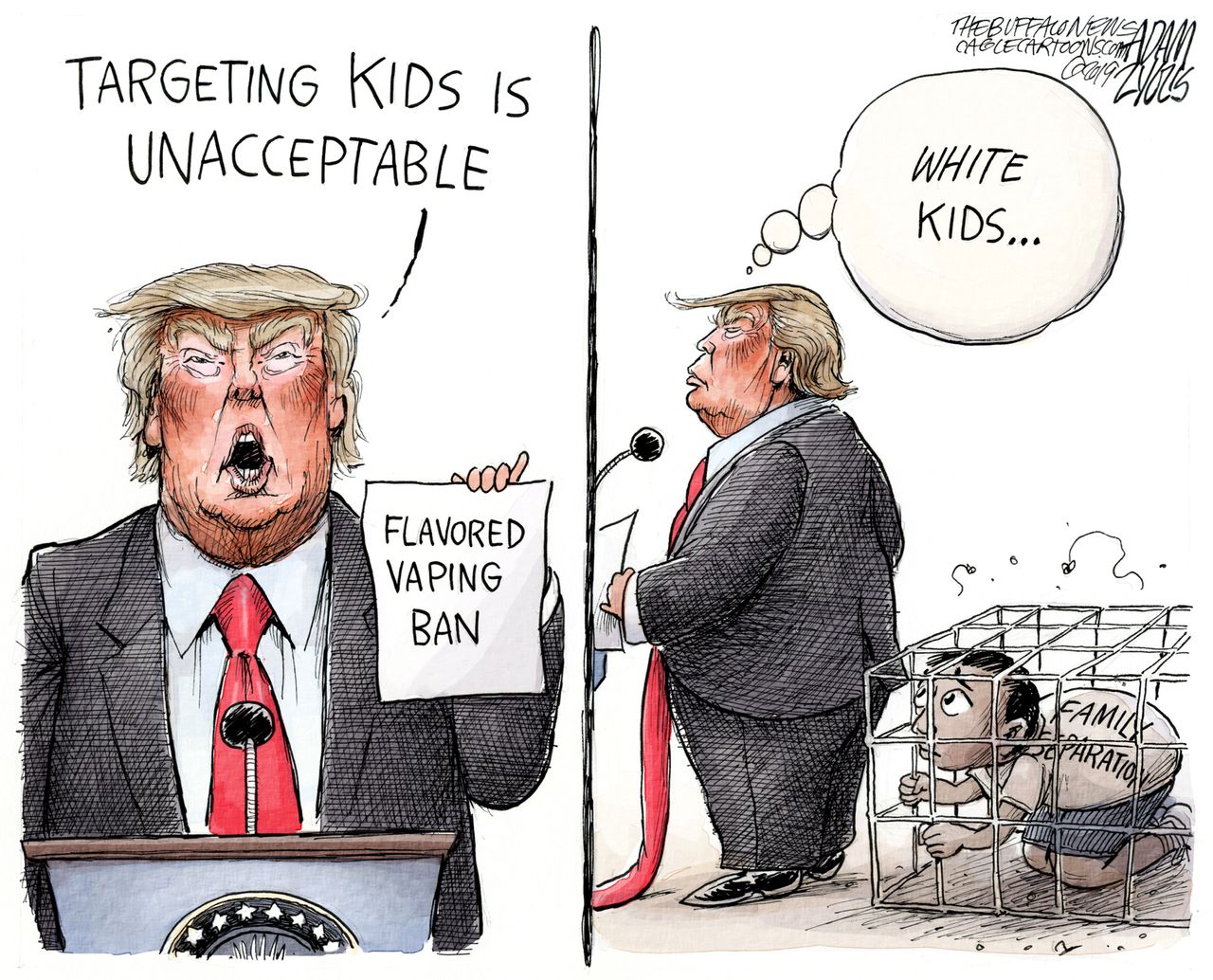 Political Cartoon U.S. Trump Flavored Vaping Ban