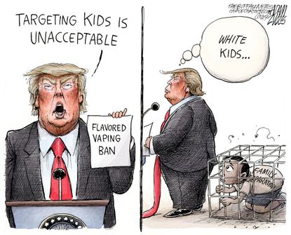Political Cartoon U.S. Trump Flavored Vaping Ban
