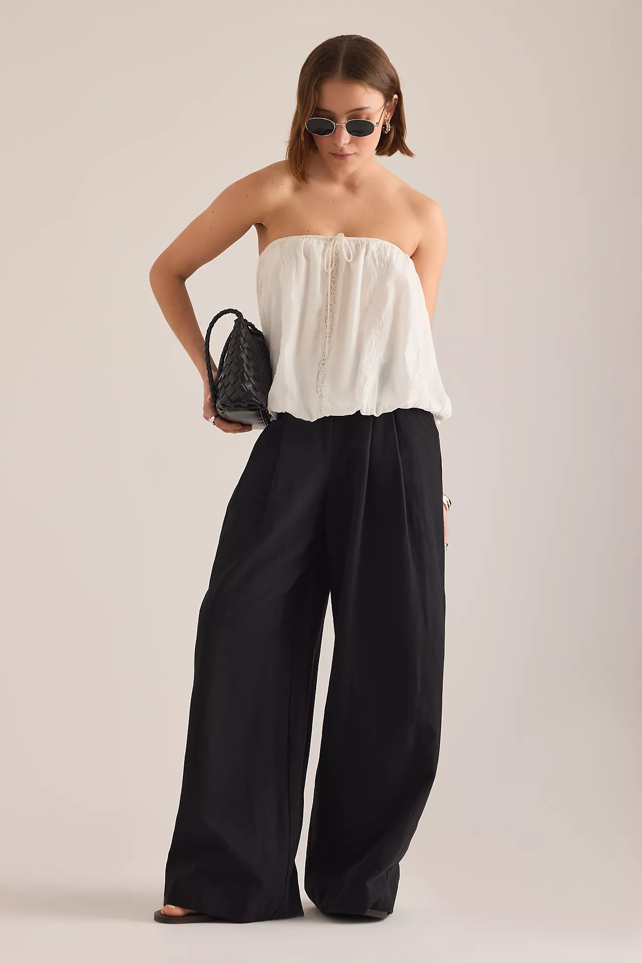 The Avery Linen-Blend Pleated Trousers by Maeve