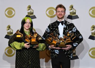 Finneas and Billie Eilish at the 62nd Grammy Awards