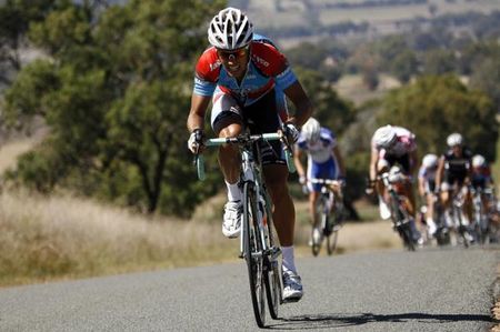 Richard Lang out in front of the peloton