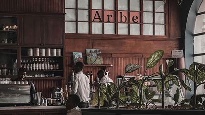 interior of arbe café by omar degan, a new somali café