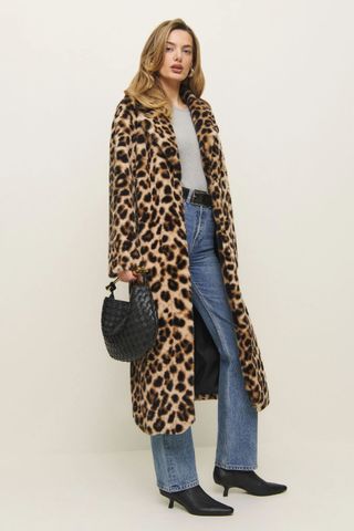 Reformation Chloe Faux Fur Oversized Coat