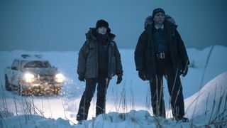 Jodie Foster and Kali Reis stand in the snow in True Detective: Night Country